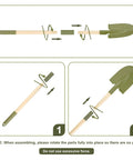 Assembling a shovel from Kids Gardening Tools And Bug Catcher Kit Two In One Outdoor Toys With Wheelbarrow And Bug House