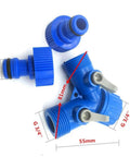 Blue plastic 30 Pack 2 Way Water Valve Garden Hose Connector For G Three Quarter Inch Pipe Plastic Fittings