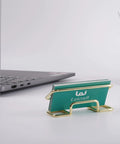 Metal Desk Card Holder For Office And Home, Large Capacity Card Organizer With Durable Gold Finish on office desk