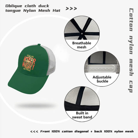 Green Women's Trucker Hats Bundle For Everyday Style And Dope Cap Game, showing front logo, mesh back, adjustable buckle, sweatband