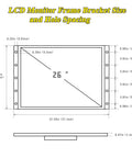 Diagram of 26 Inch Arcade Replacement Monitor With Mounting Bracket For 4:3 LCD Display dimensions and hole spacing.