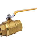 Beefy 2 Inch Brass Ball Valve NPT Female Full Port With Yellow Vinyl Insulated Handle Heavy Duty Water Shut Off 600 WOG