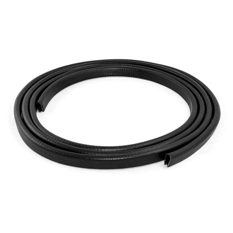 Heavy Duty U Shape Door Edge Protectors 10 Ft Weather Stripping Steel Core Slide On Rubber Seal coil, black rubber for vehicles.