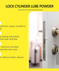 Lock Cylinder Lubricant Powder for Dry Key Operation and Jam Prevention, Powder Key Lubricant for Locks, Easy Lock Maintenance Tool