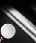 Close-up of Heavy Duty Stainless Steel Sliding Door Handle for Barn Doors with silver finish, highlighting rust-resistant material.