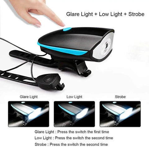 All In One Bike Light With Horn And Bell For Night Rides On Bikes Electric Scooters And Kids 140 Decibel Siren Three Lighting Modes Two In One Safety Pack