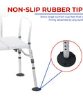 Beefy Heavy Duty Shower Bench With Back Support Adjustable Tub Transfer Seat Non Slip Bath Chair detail of non-slip rubber tips