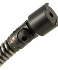 Close-up of Straight Up American Drain Cleaning Cable One Half Inch By Fifty Feet slotted coupling and blade attachment.