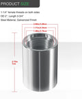 5-Pack 1 1/4 Inch Drive Female Couplings For Well Point Hand Pumps, Heavy-Duty Galvanized Steel Sand Point Well Coupler Kit
