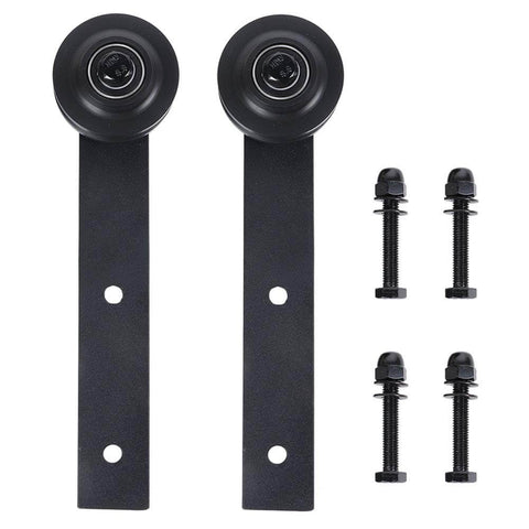 Carbon Steel Sliding Door Track Rail Pulley Wheel Roller Set 2 Pack with bolts for Kitchen Bedroom Wardrobe and Storage Room