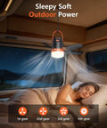 20 Inch Canopy Fan With Lights For Camping And Outdoors in RV, 20000mAh Battery Powered with Remote, 4 Speeds, Dimmable Light
