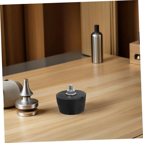 4 Pack Rubber Vibration Mounts With Threaded Design Floor Protectors For Furniture And Precision Instruments Heavy Duty Tough As Nails Shock Absorbers For Washing Machines And Mechanical Equipment Anti Slip Pads, black threaded rubber mount on wood floor