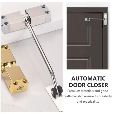Automatic Door Closer Self Closing Spring For Home Office And Storefronts Durable Aluminum Alloy And Cold Rolled Steel