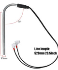 Heating Element 3850644422 325W 120V Replacement for Dometic Refrigerator with wire lead, 172mm rod, and 520mm line length.