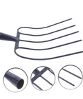Beast Of A Grass Fork For Manure Handling And Garden Cleanup, heavy duty iron tines, closeup view, versatile agricultural tool