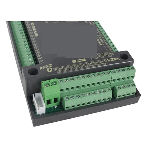 V5 Upgrade NVEM 3 4 5 6 Axis Ethernet CNC Motion Controller Card for Mach3 300 KHz, close-up of green terminal blocks