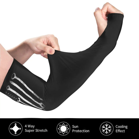 Premium Ice Silk Cooling Arm Sleeves With Classic American Flag Design Deliver Killer Sun Shielding And Straight Up Comfy UV Protection Perfect For Hot Summer Days Behind The Wheel Or Outdoor Work Keep You Cool And Fresh All Day Long