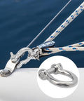 Five Eighth Inch D Ring Anchor Shackles Set Of Five, 304 Stainless Steel Screw Pin Shackles For Towing, attached to a rope