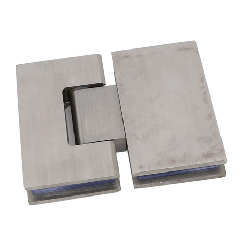 Beefy Frameless Glass Shower Door Hinge 180 Degree Swing, 120 Lb Load Capacity, Stainless Steel for 8mm to 12mm Glass, Heavy Duty Bathroom Door Hardware That Keeps Your Shower Door Solid, stainless steel shower hinge close-up