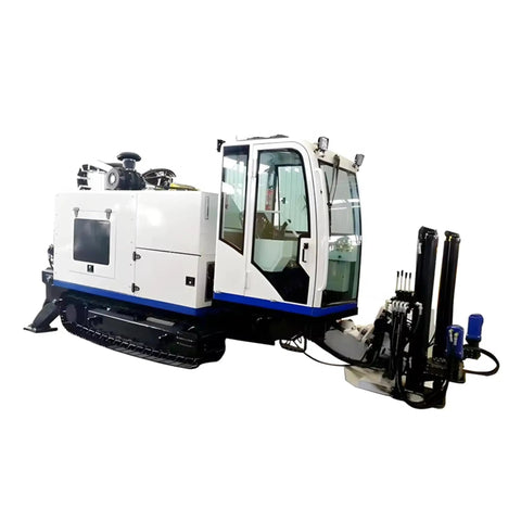 Heavy Duty HdD Horizontal Directional Drilling Machine Boss Level Walk Over Tracker showing front view with tracks for pipe digging.
