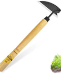 Wide Blade Garden Hoe With 9.6 Inch Wood Handle And 4.9 Inch Japanese High Carbon Steel Blade, Ultra Sharp Weeding Sickle for yard work.