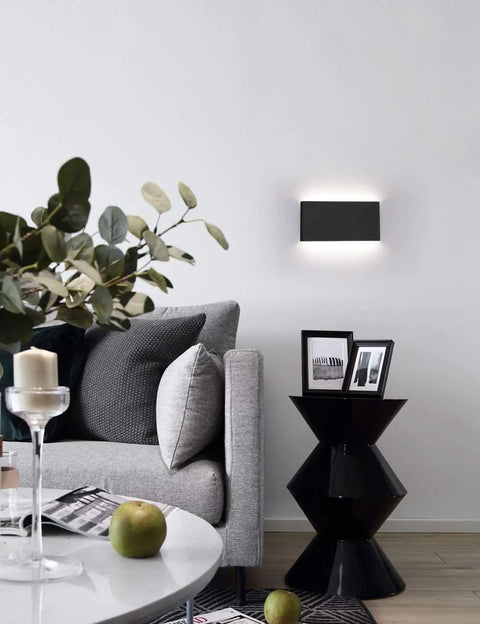 Black LED Wall Lamp For Hallway And Bedroom 10W Up And Down Sconce All Metal Aluminum Housing 12 Inch Stairwell Wall Light