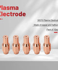 23Pc Plasma Electrode And Nozzle Kit For IPT-45 45A Plasma Torch electrodes copper hafnium, pack of 10 on gray background