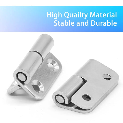 Two 1.5-inch stainless steel right lift-off hinges with screws.