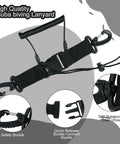 Scuba Diving Lanyard Clips With Quick Release Double Buckle For Small Point And Shoot Cameras And Reef Hook Dive Lights Backup Clip