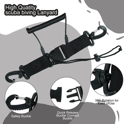 Scuba Diving Lanyard Clips With Quick Release Double Buckle For Small Point And Shoot Cameras And Reef Hook Dive Lights Backup Clip
