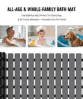 Rock Solid Non Slip Shower Mat With Mega Tight Suction Cups And Rapid Drain Holes For Tub Security features family-friendly use and versatile design.