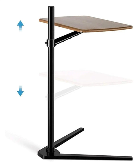Adjustable Rolling Laptop Desk With Spacious Aluminum Top And Quick Height Adjustments, shown with height adjust mechanism.