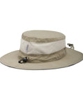 Bora Bora Booney Sun Hat With Wide Brim And UPF 50 Sage One Size Unisex Outdoor Hat shown in side view with mesh venting
