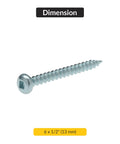 Top Shelf Square Drive Pan Head Sheet Metal Screws 6 X 1/2 Inch showing bright zinc plating and square drive design.