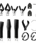 16 Piece Drain Snake Drill Attachment Heavy Duty Drain Auger Cutter Kit with specialized heads and springs for quick plumbing fixes.
