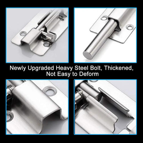 Built To Last Heavy Duty 2 Pack Barrel Bolt Latch Set, 3 Inch Sliding Lock For Doors, Thickened Stainless Steel With Brushed Finish