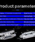 Heavy Duty Invisible Concealed 3 Way Adjustable Butt Hinge For Wooden Doors With 180 Degree Opening Zinc Aluminum Alloy 6 By 2.5 By 1 Inch Built To Last Easy Install For Commercial Residential Industrial Doors product specifications and diagram.