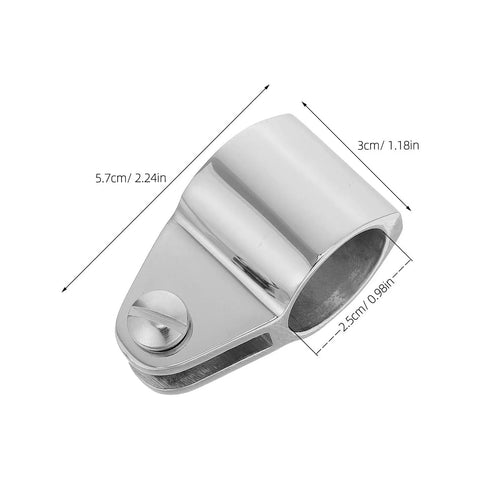 Stainless Steel Bimini Top Ball Cap For 25mm Tubes Marine Boat Hardware Easy Install No Fuss Mounting For Deck And Umbrella Shaft On Floating Docks And Yacht Canopy With Quick Release Eye End, shown with dimensions