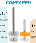 Comparison image of Heavy Duty 4 Pack 8mm M8 Threaded Spindle Rod Kit For Baby Gate Repair with long and short threaded rods.