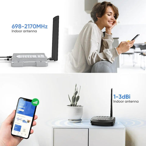 Indoor OmniDirectional Whip Antenna For Cell Signal Booster, FMale Connector, 698 MHz To 2700 MHz in living room setting