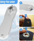 Hammer Activated Hole Punch Tool For Boat Bimini Covers And Canvas Awnings, Extended Handle Fastener Cutter in use