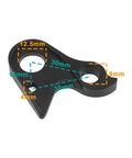 Detailed diagram of Rear Derailleur Hanger Tail Hook For Mountain Bike Compatible With Haibike 12mm thru-axle metal part