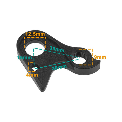 Detailed diagram of Rear Derailleur Hanger Tail Hook For Mountain Bike Compatible With Haibike 12mm thru-axle metal part