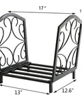 Compact 17 Inch Firewood Rack For Indoor And Outdoor Use Built To Last Wrought Iron Frame Rustproof Powder Coated Finish
