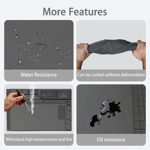 Extra Large Silicone Soldering Mat 21.6 By 13.8 Inches showcasing water resistance, flexibility, heat and oil resistance