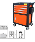 198 Piece Combination Tool Kit With Drawer Wrench, Four Hex Drill Bit Sockets, Includes Toolbox And Handcart Cabinet, steel drawers