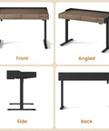 ModernMate Electric Standing Desk With Storage Drawers, Height Adjustable Sit Stand Table, front view with two drawers.