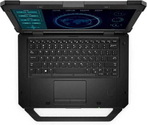 Built Like A Tank 14 Inch Full Hd Rugged Laptop Featuring Military Grade Toughness And Badass I7 Processing With 32G Ram And 256Gb Ssd showing top view of keyboard and display.