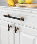 10 Pack Champagne Bronze And Matte Black Zinc Cabinet Knobs on white kitchen cabinets for modern decor