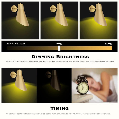 Cordless Battery Powered Wall Sconces Set Of 2 With Remote Control No Wiring Needed No Fuss Dimmable And Adjustable LED Lighting